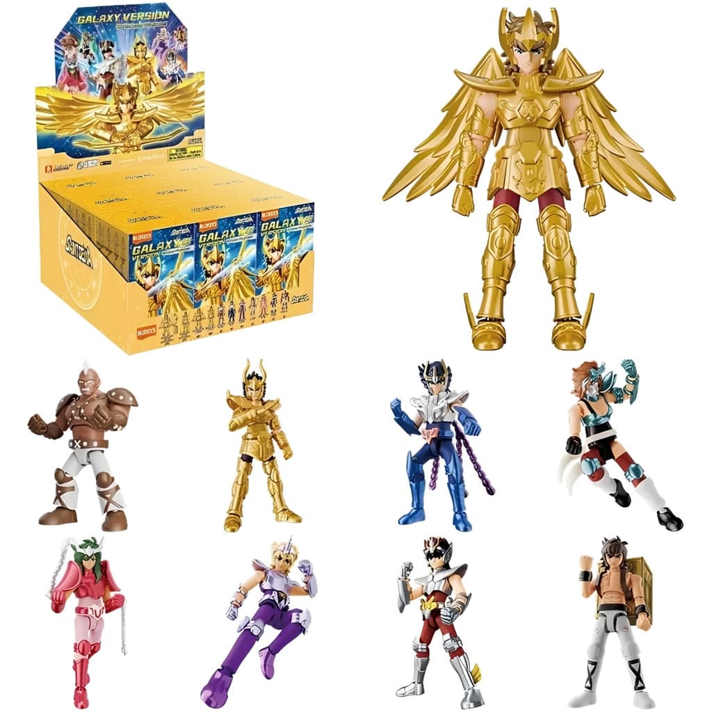 Mini Boneco Montável Coleção Cavaleiros do Zodiaco Galaxy Version 01 O Legado de Sagitario Blokees 1 Unidade