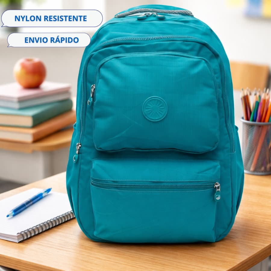 Mochila Grande Casual Escolar Feminina Masculina em Nylon Impermeável - Volta as Aulas