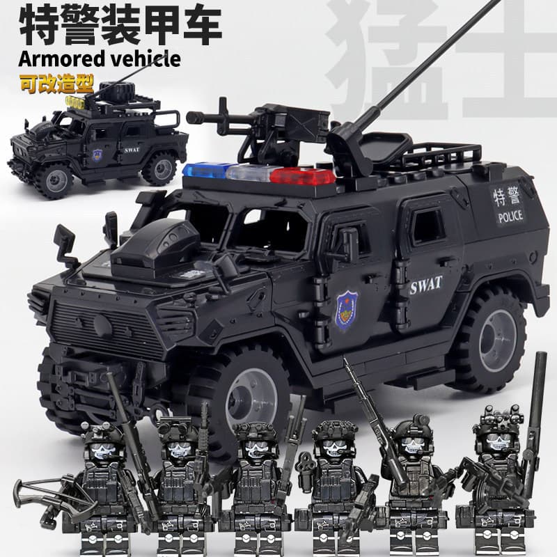 Lego blocos de construção menino série militar SWAT veículo blindado veículo Off-Road modelo de força especial brinquedo