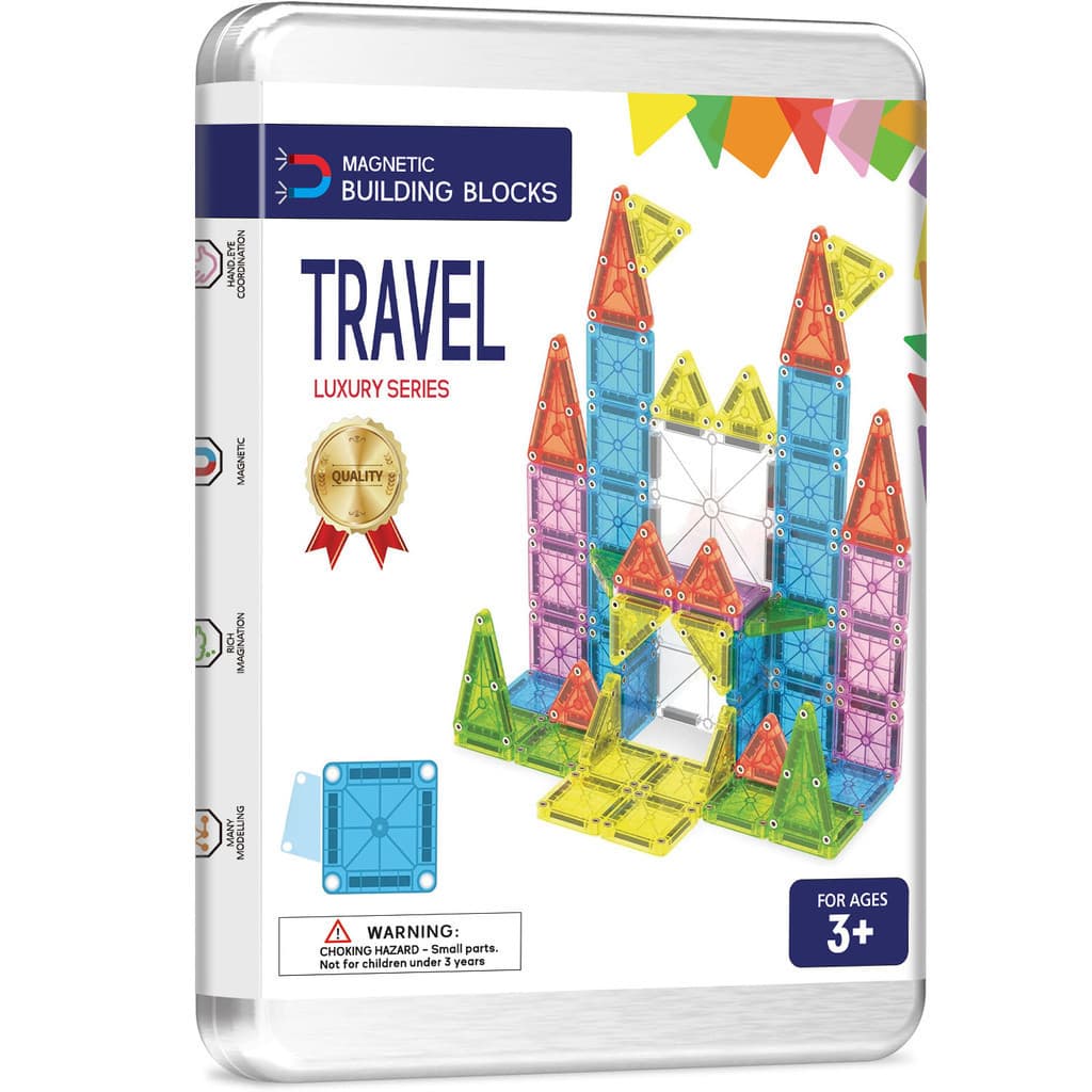 Kit De Viagem Magna-Tiles-Blocos Magnéticos Com Luz Para Crianças-&-*