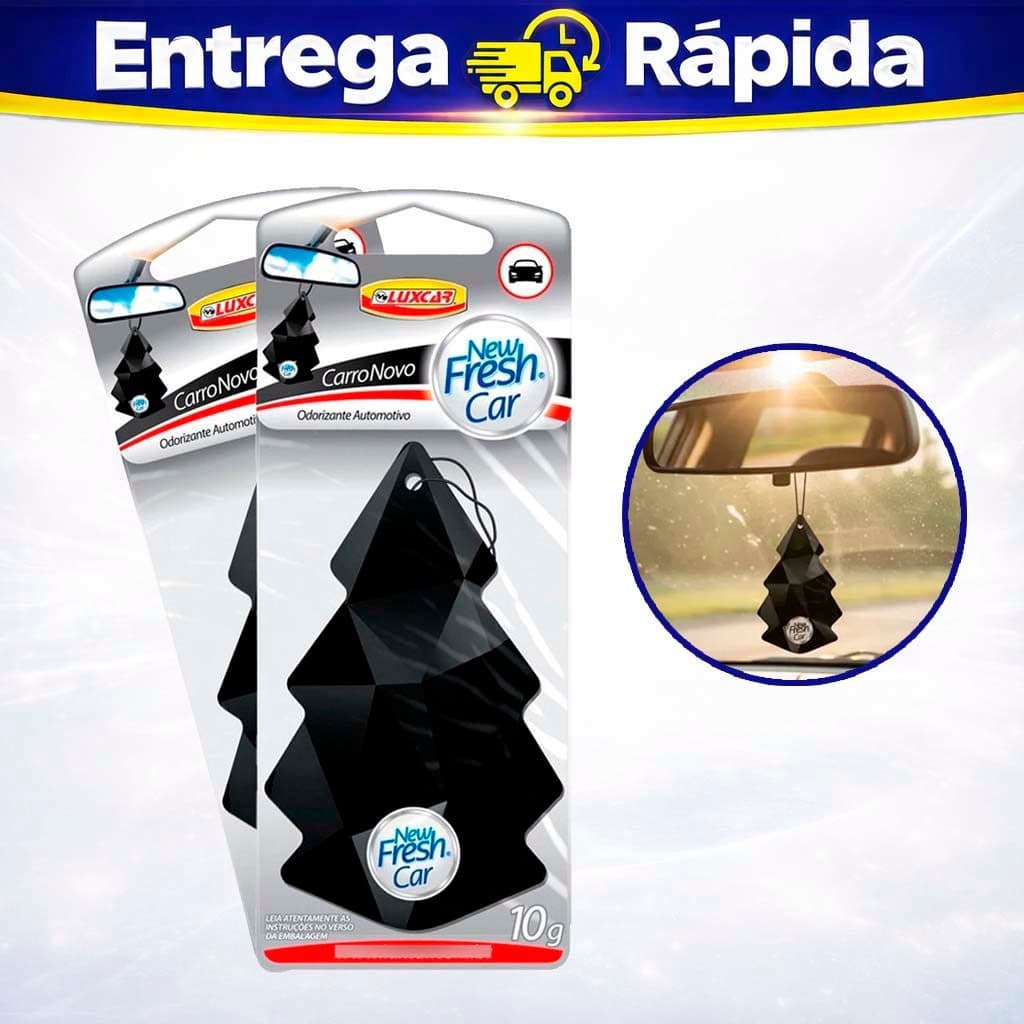 Odorizante Carro Folhinha Luxcar New Fresh Car Three Sortido