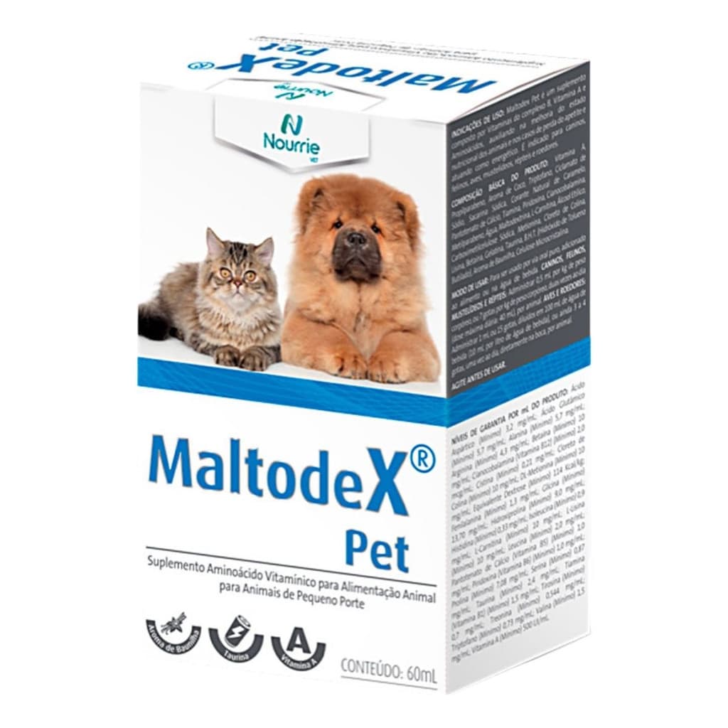 Suplemento Maltodex Pet 60ml Cães E Gatos