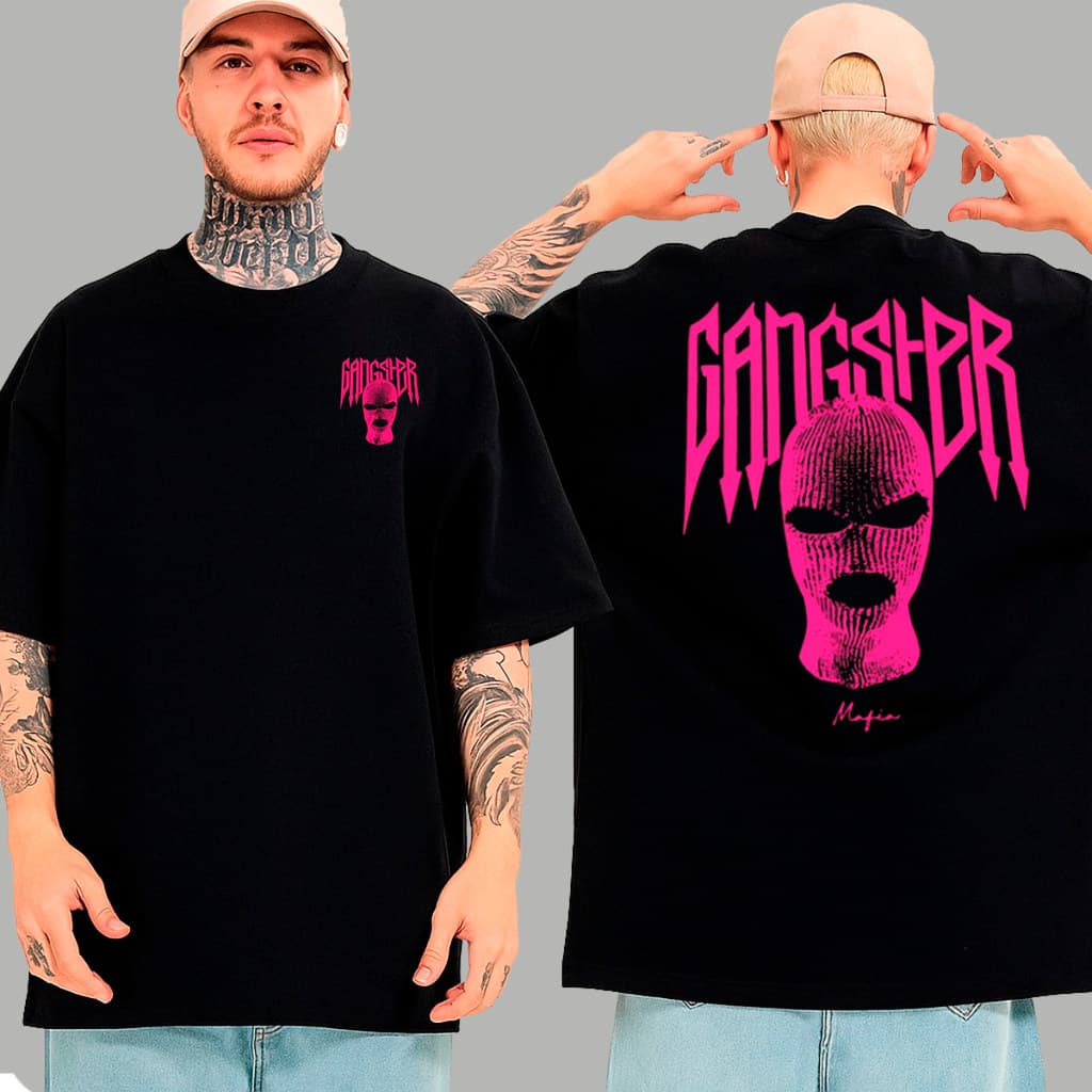 Camiseta Básica Gangster Camisa 100% Algodão Streetwear Temos Plus Size Lançamento - Envio Rápido