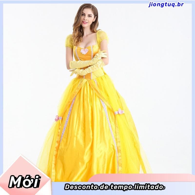 Vestido de Princesa Bela e a Fera para Adultos, Fantasia de Contos de Fadas, Vestidos de Cosplay, Vestido de Festa de Ha