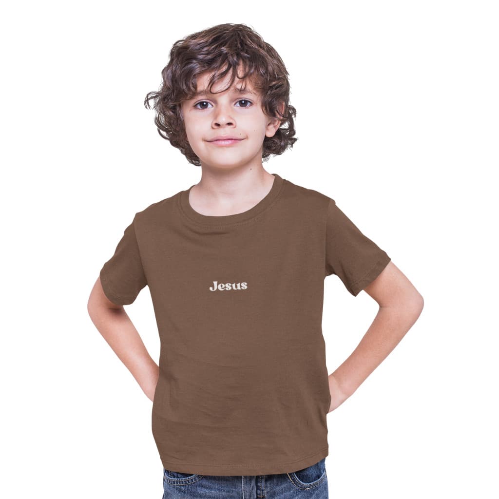 Camisetas Básicas Infantil Jesus Minimalista Unissex Cristã -  Algodão Respirável