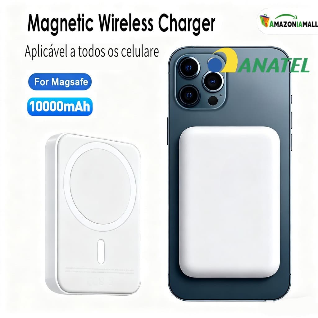 Carregador portátil de indução iPhoneMagsafApple Bateria sem fio que carrega 3.000mah/5.000mah/10.000mah