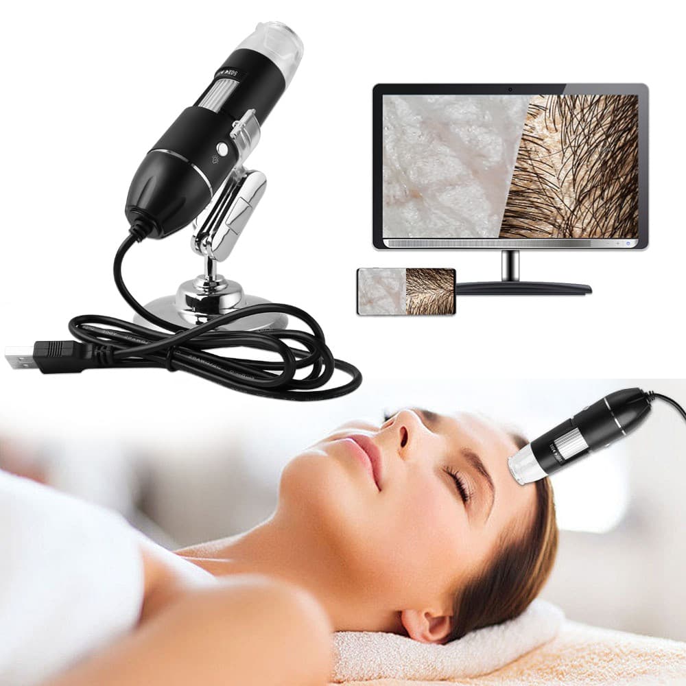 Máquina Analisadora De Pele , Dermatoscópio , Couro Cabeludo/Cabelo , Detecção De Folículo , Análise , Lupa 1600X