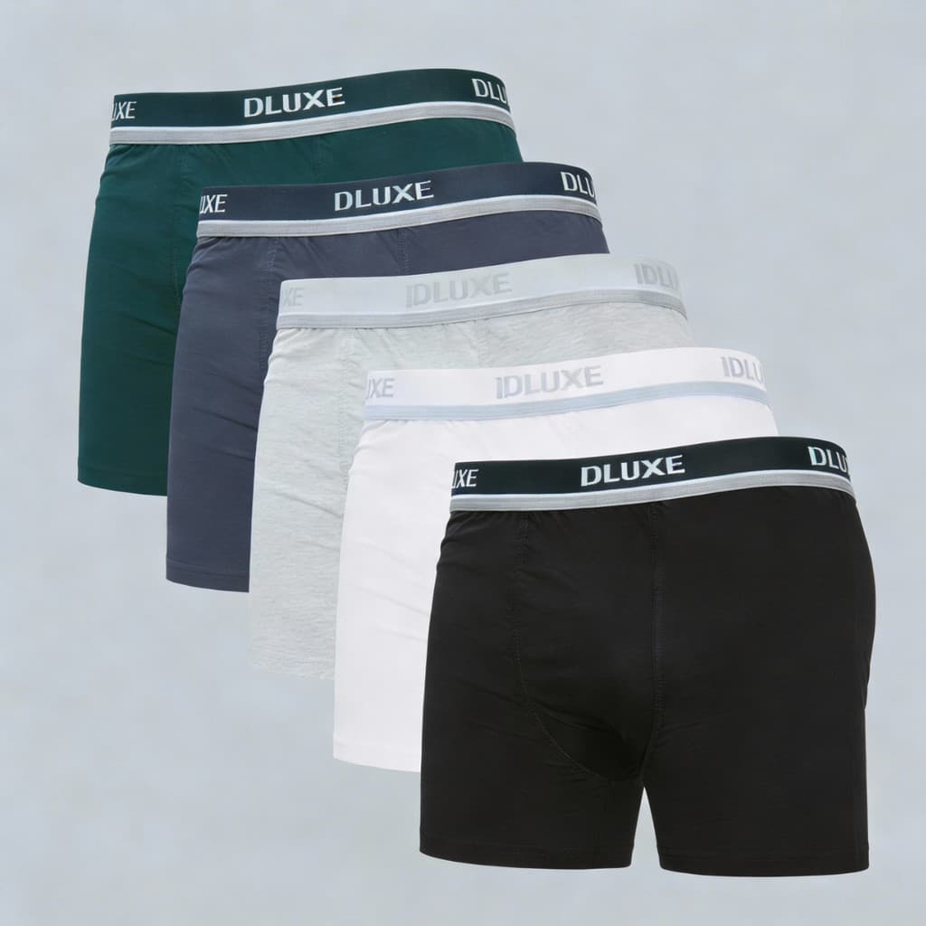 Kit 9 Cuecas Boxer Masculinas Microfibra Lisa Sem Costura Confortável Respirável Elastano D'Luxe Premium Atacado