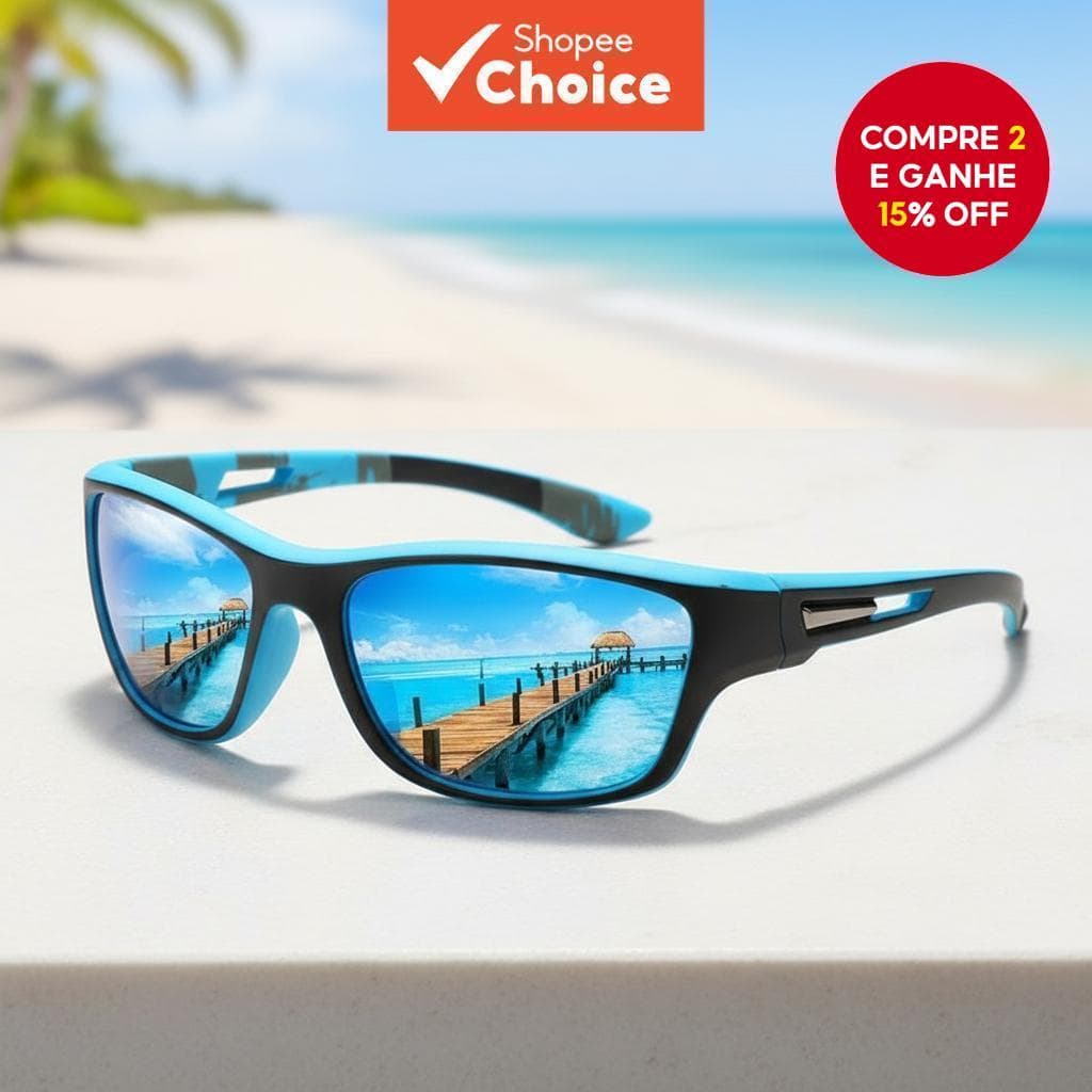 Óculos de Sol Esportivos Unissex Elegantes - Lentes Polarizadas Coloridas À Prova de Vento para Ciclismo, Hiking e