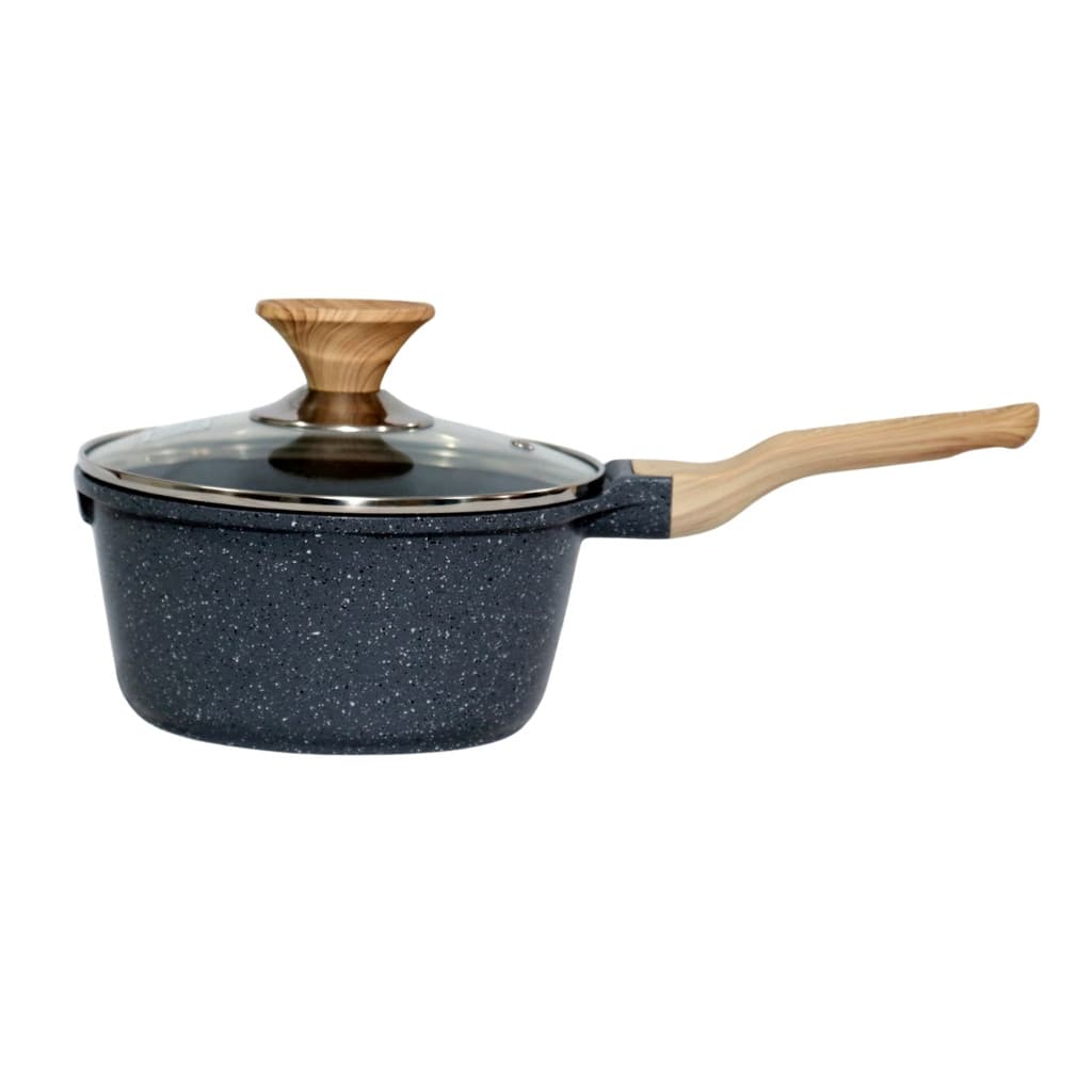 Panela Antiaderente Indução Revestimento Mármore Cerâmico 16cm Cinza