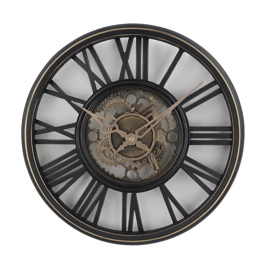 Relogio De Parede Vintage Decorativo Rustico Numeros Romanos 30cm Estilo Madeira Para Casa Sala Escritorio Sitio Preto