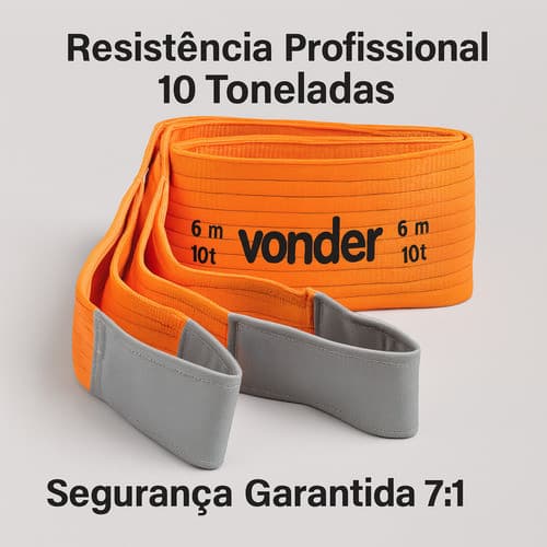 Cinta Para Içamento 10t 6m Profissional Vonder Laranja