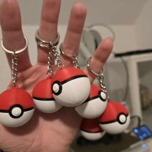 Chaveiro Pokebolas 3 unidades personalizada em 3D Modelo Original Pokémon Jogos