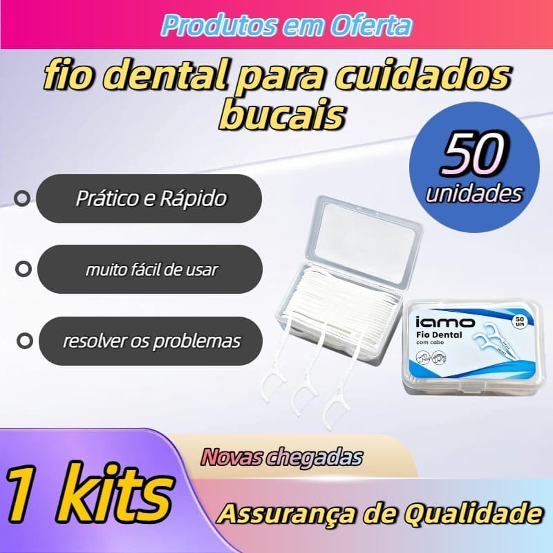 Fio Dental Com Haste De Polietileno Proteção Das Gengivas Palito De Dente Infantil Escovacao Express