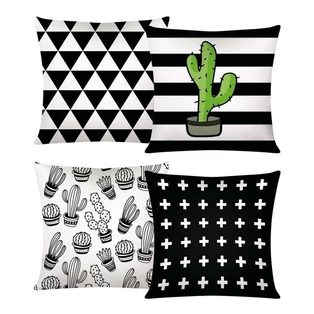 Kit 04 Capa De Almofada 42cm X 42cm Decorativa Modern Print