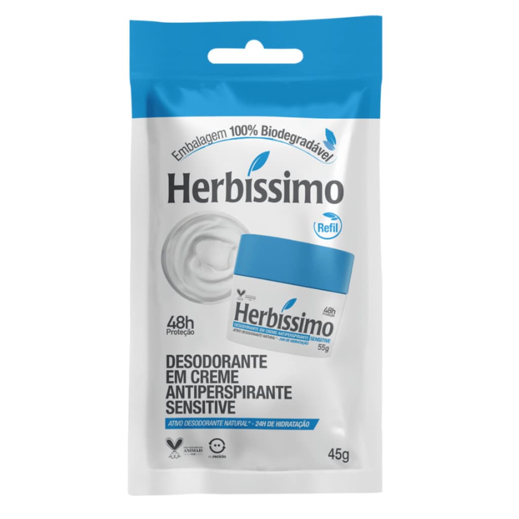 Desodorante Refil Herbissimo 45gr Sensitive