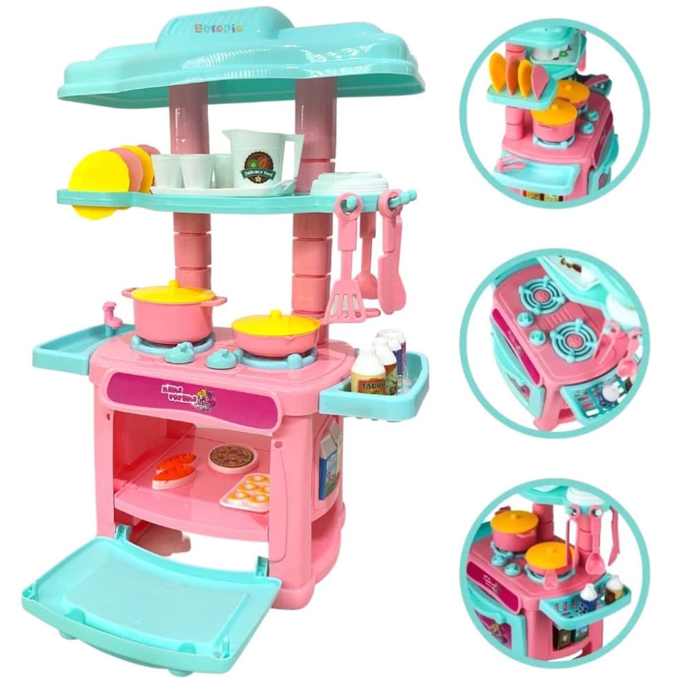 Mini Cozinha  47 peças Com Acessorios BrinquedoGlam Girl