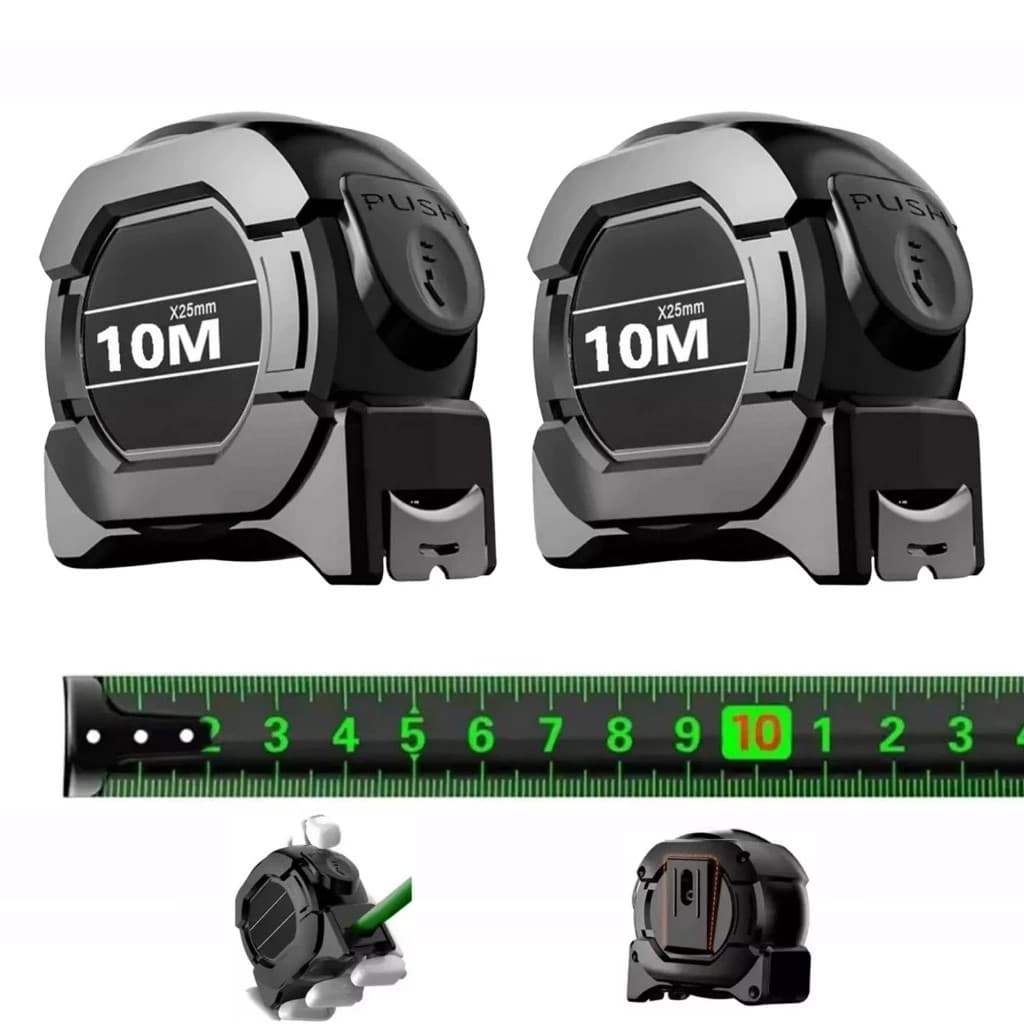 1Peça/2 Peças Trena Profissional Fita Métrica Fluorescente Com Trava 5M/10M