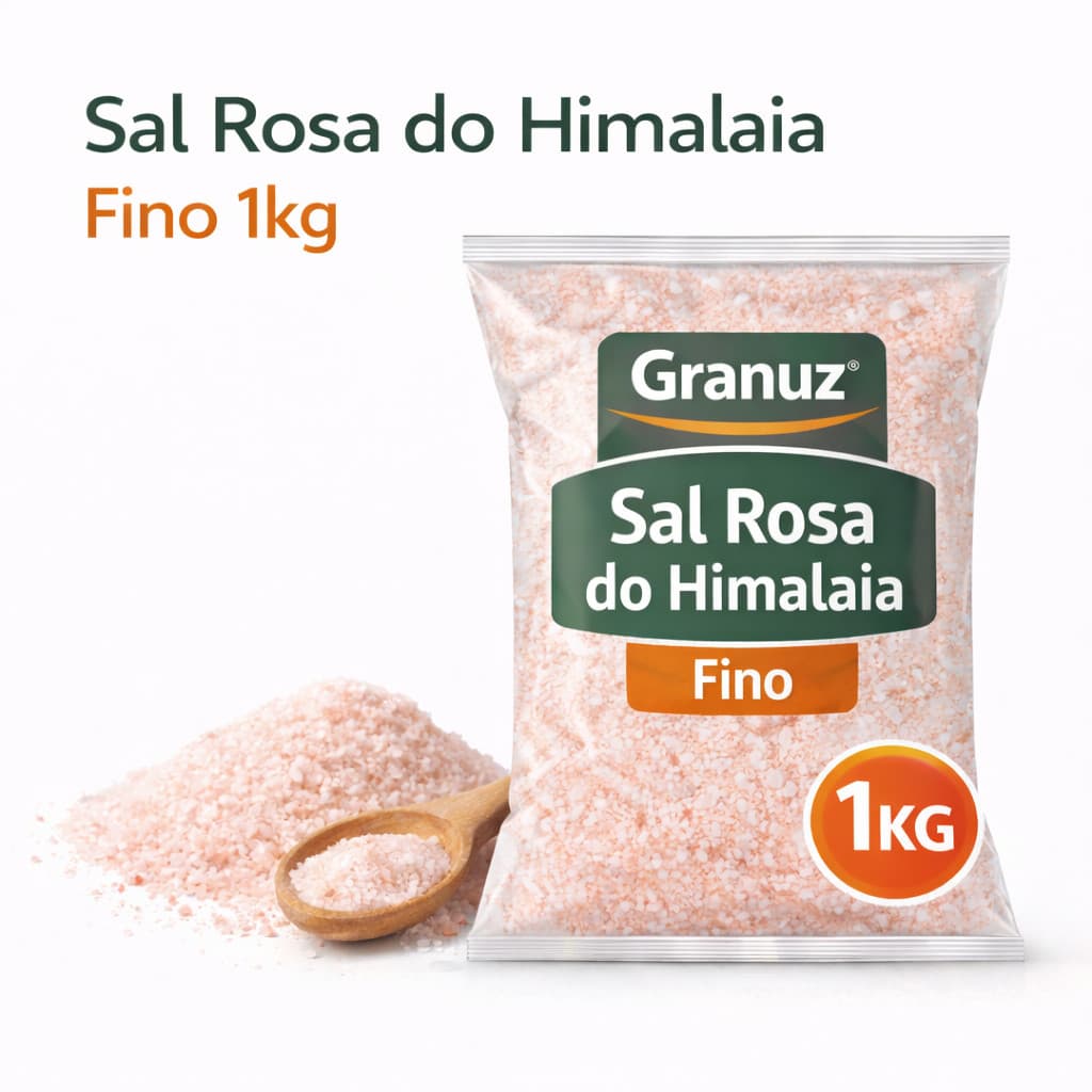 Sal Rosa do Himalaia Fino 1kg 500g Granuz Origem Mineral Uso Culinário [Envio HOJE]