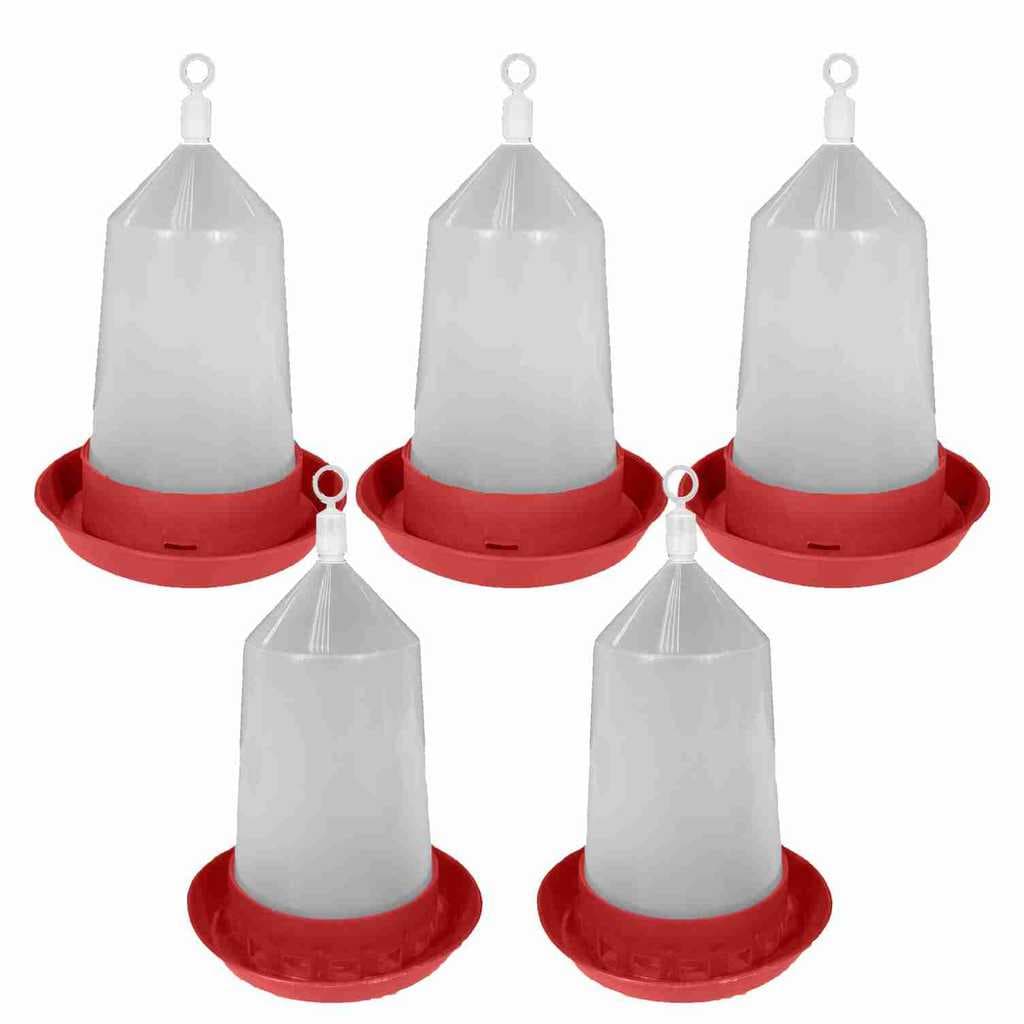 Kit 3 Bebedouros e 2 Comedouros Aves Galinha Codorna 750ml