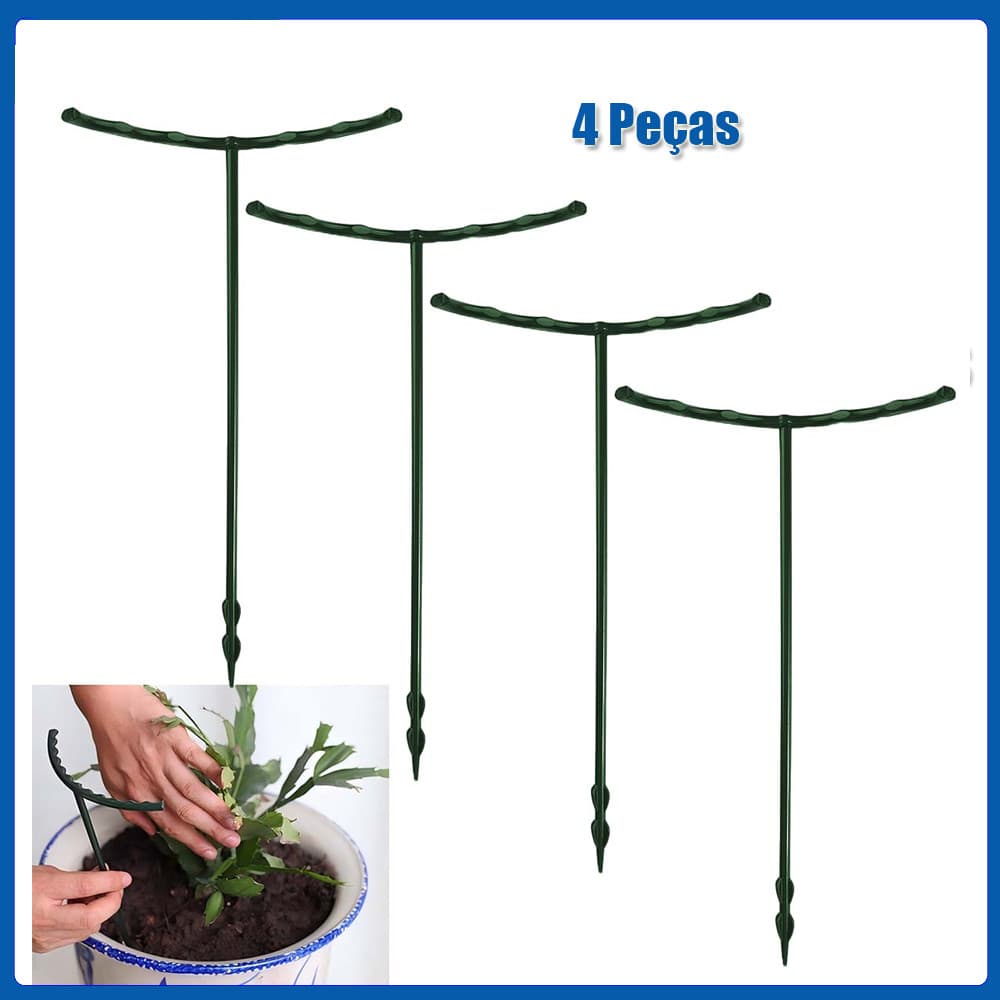 4 estacas de suporte de plantas meia estaca para plantas de jardim anel de suporte de planta verde suporte de borda