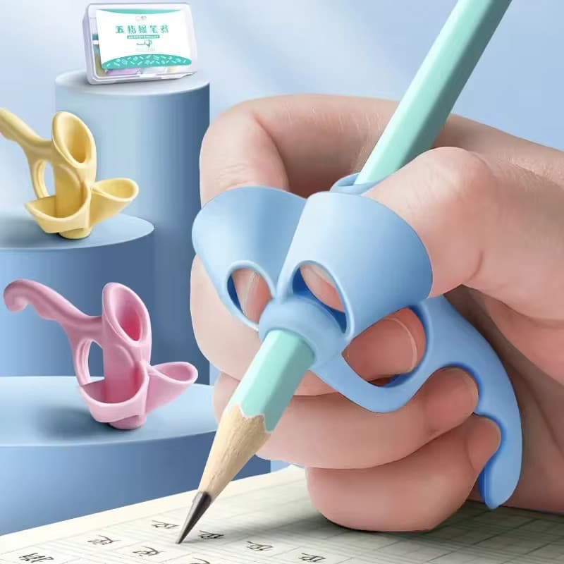 10pcs Suporte de Lápis de Silicone com 5 Dedos Ferramenta de Aprendizagem para Crianças Auxiliar de Caneta NMUG