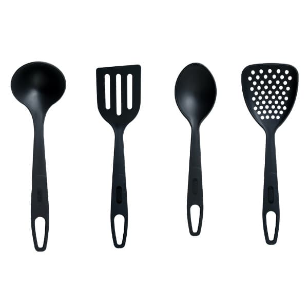 KIT 4 TALHERES EM NYLON PRETA EXCLUSIVO MTA
