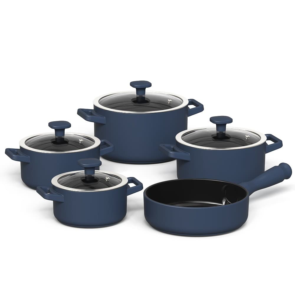 Jogo De Panelas  Aura 5 Pcs - Indigo
