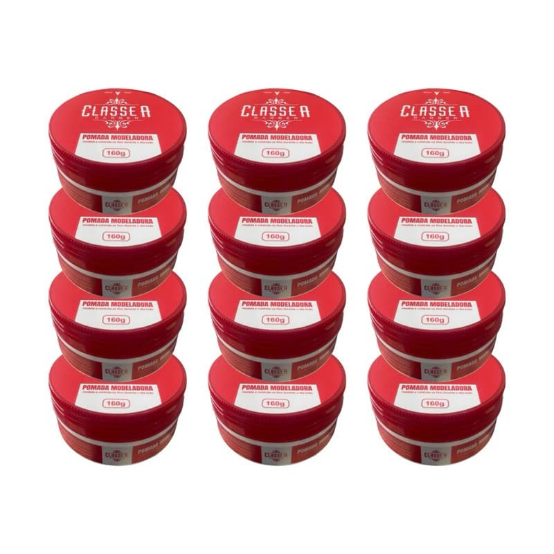 Kit 12 Pasta Modeladora Incolor Classe A 160g Fixação Forte Modela e Controla os Fios