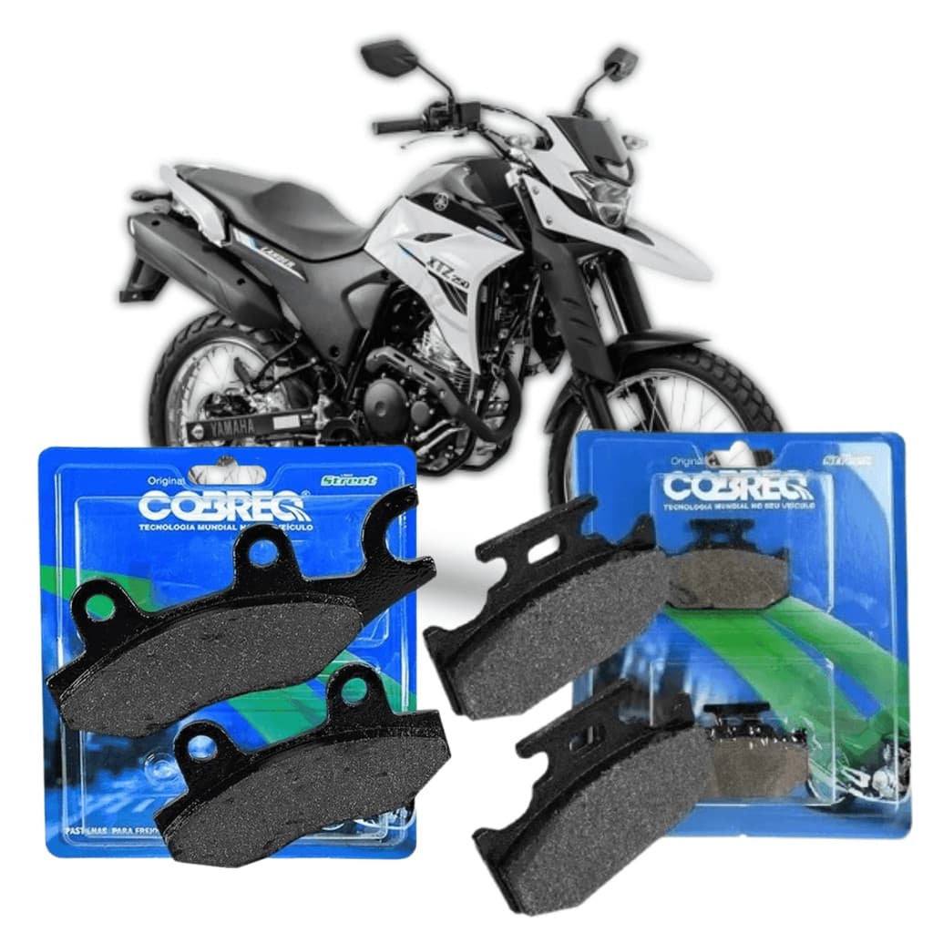 Kit Pastilhas de Freio Dianteira/Traseira Cobreq  XTZ 250 Lander 2006 2007 2008 2009 2010 2011 2012 2013 2014 2015 2016