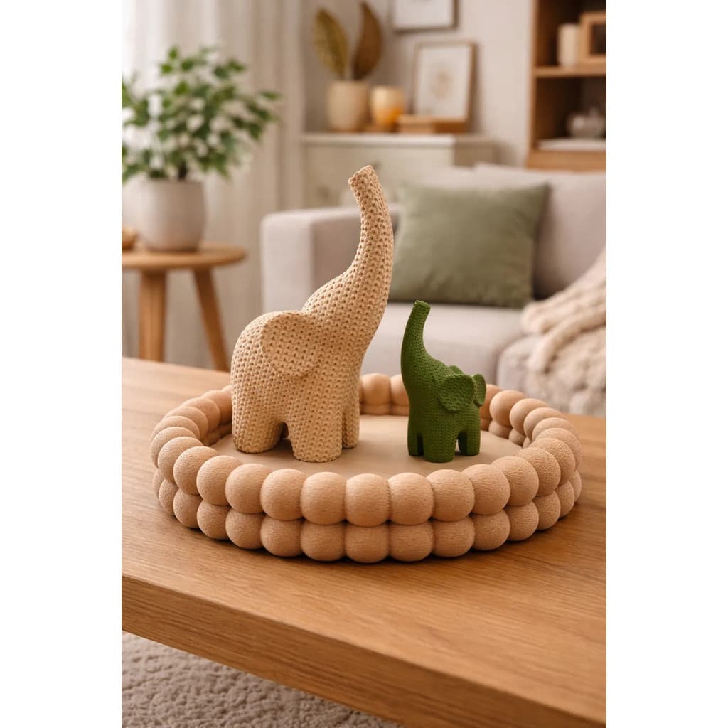 Bandeja Decorativa Com Elefantes  Kit Luxo Para Sala