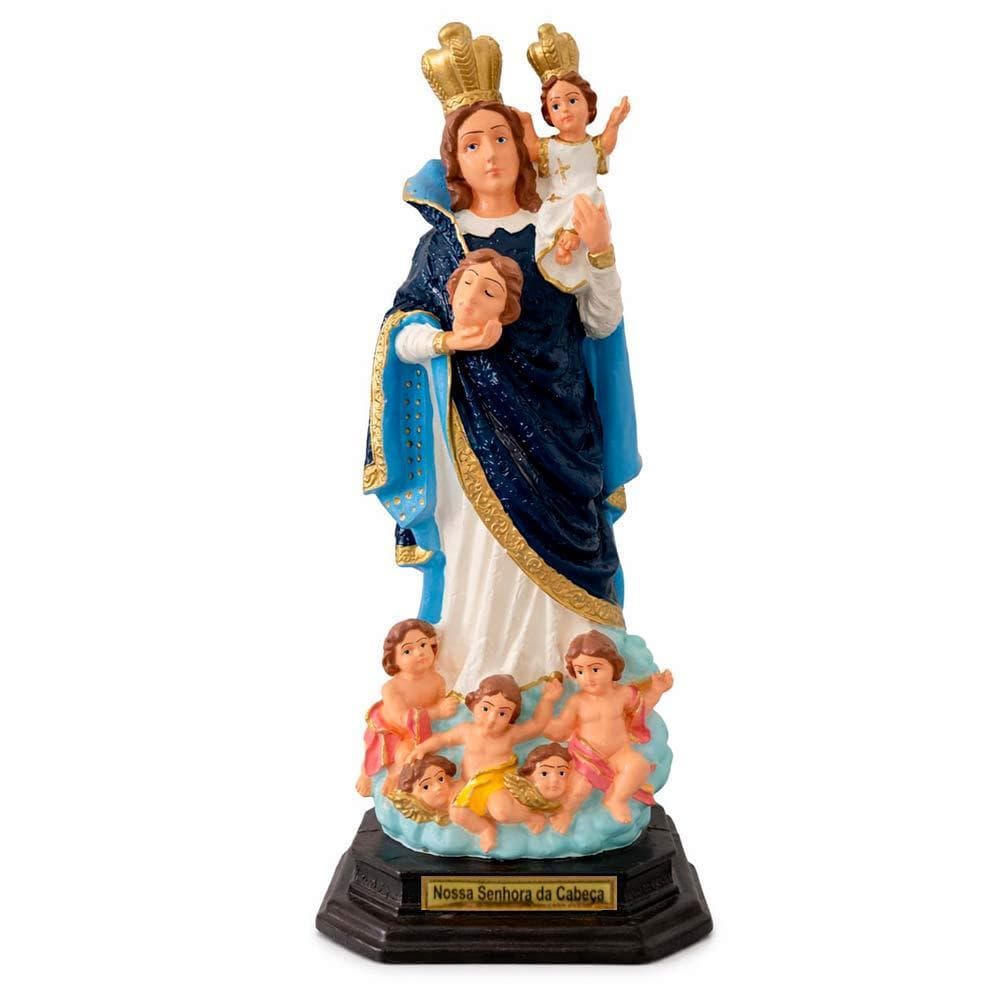 Imagem de Nossa Senhora da Cabeça em Borracha Inquebrável - 40 cm Arte Sacra Católica Estatueta