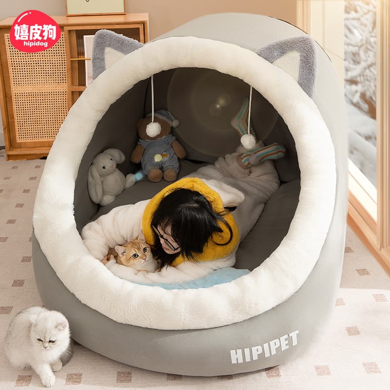 Maca de gato humano Oversized inverno calor gigante influenciador canil pode dormir pode deitado sofá preguiçoso adulto