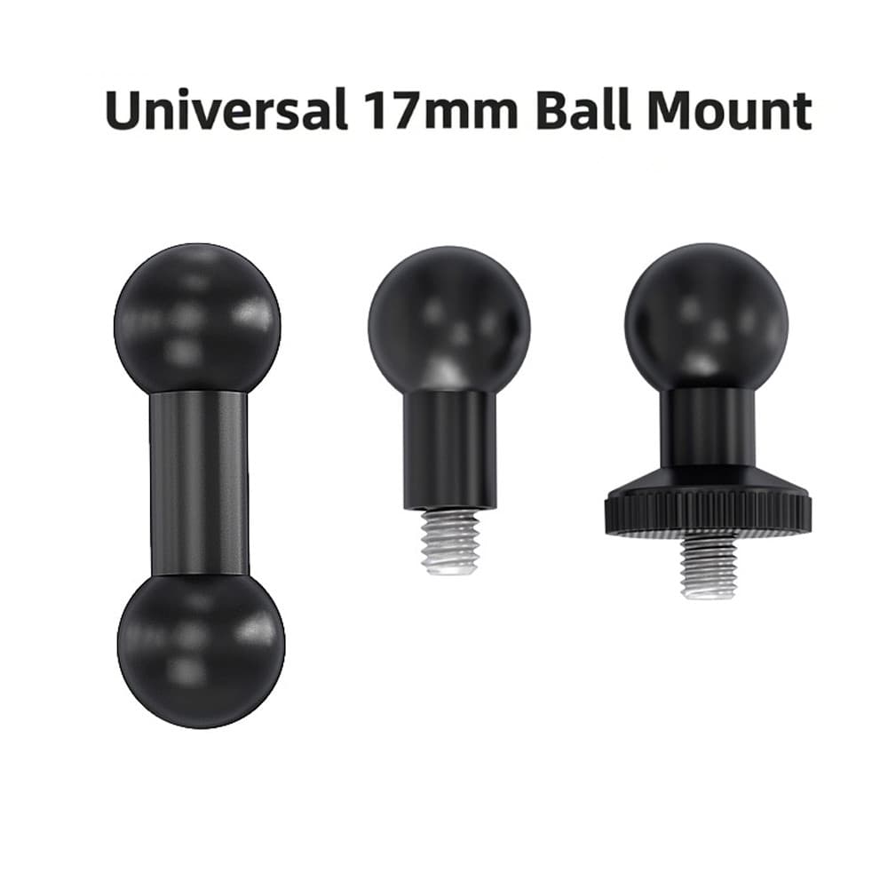 Adaptador De Cabeça Esférica De 17 Mm Com Parafuso De 1/4 " , Montagem Dupla Para Câmeras De Ação , Suportes De Telefone