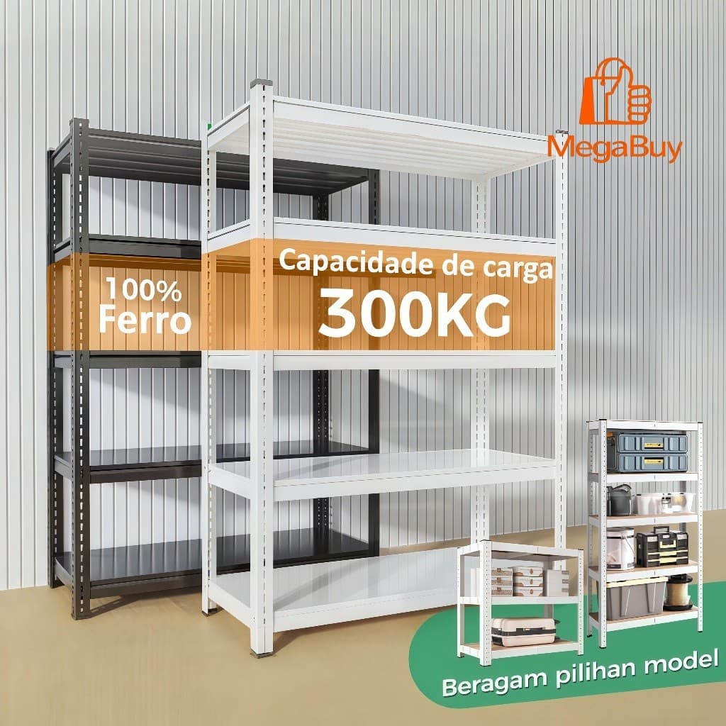 Estante Multiuso Aço prateleira de aço industrial media p 100kg 3/4/5/6 Bandejas Tripartida