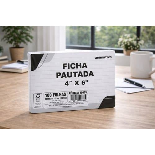 Ficha Escritório Organizador Anotação 4x6 Polegadas 100 Folhas Pautada
