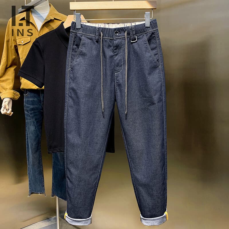 2022 novo estilo Jeans masculino verão solto calças magras Harem calças casuais masculinas Street Wear macacão masculino