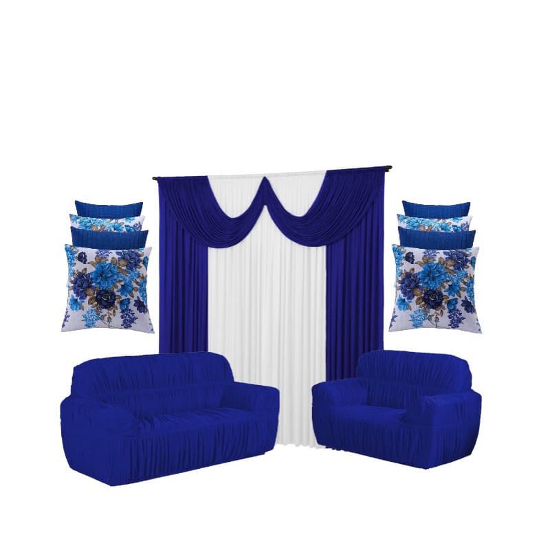 Kit Capa De Sofa 2 e 3 Lugar+cortina Paris 2 metros  +4capas De Almofadas