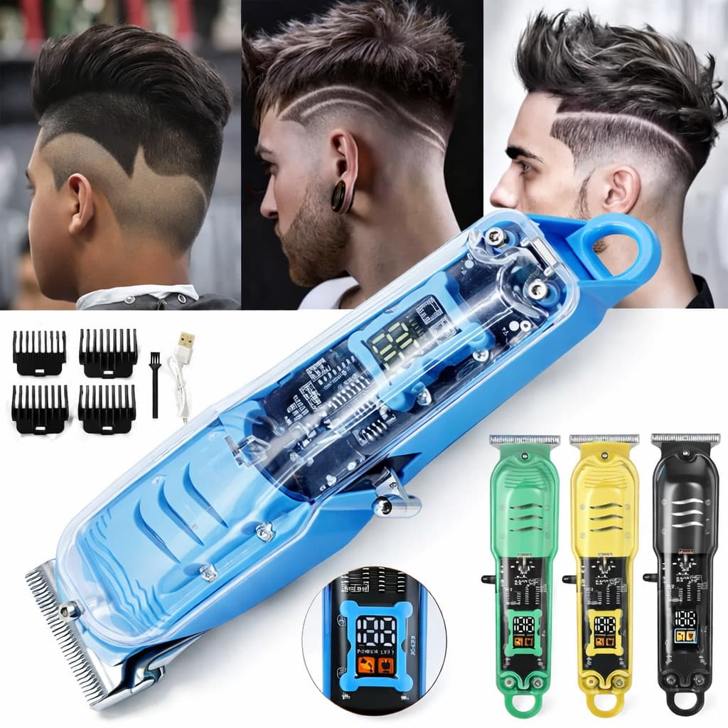 Máquina de Corte de Cabelo Profissional Recarregável Aparador de Barba