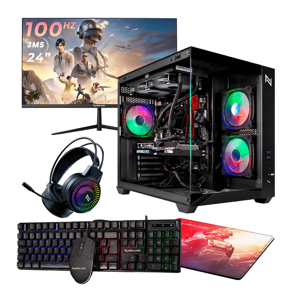 Pc Gamer Completo Ryzen 5 5600GT, 16GB (Vega 7) SSD 480GB, 500W 80 Plus, Monitor 24" 100Hz NLI87596