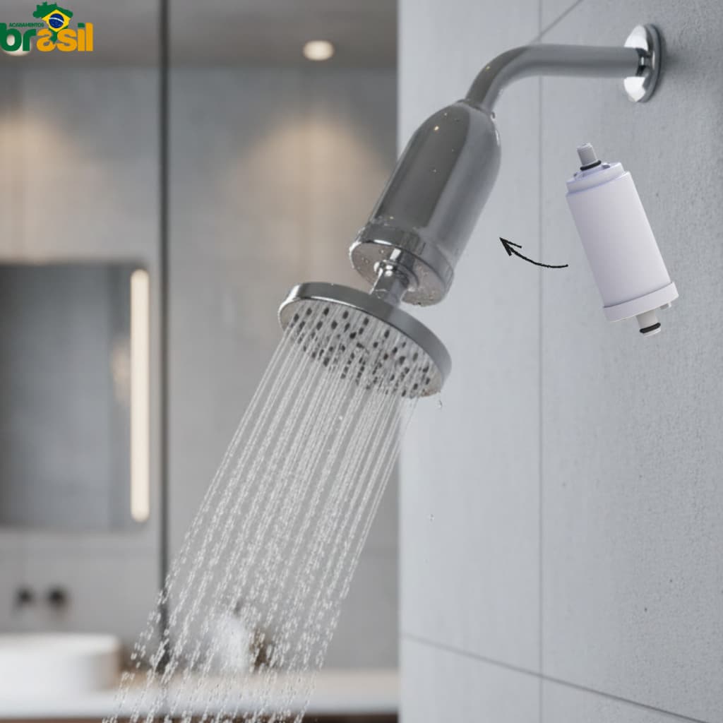 Ducha articulada filtro Purificador Chuveiro Filtro Anticloro Água Pura Pele Saudável Todos os Dias