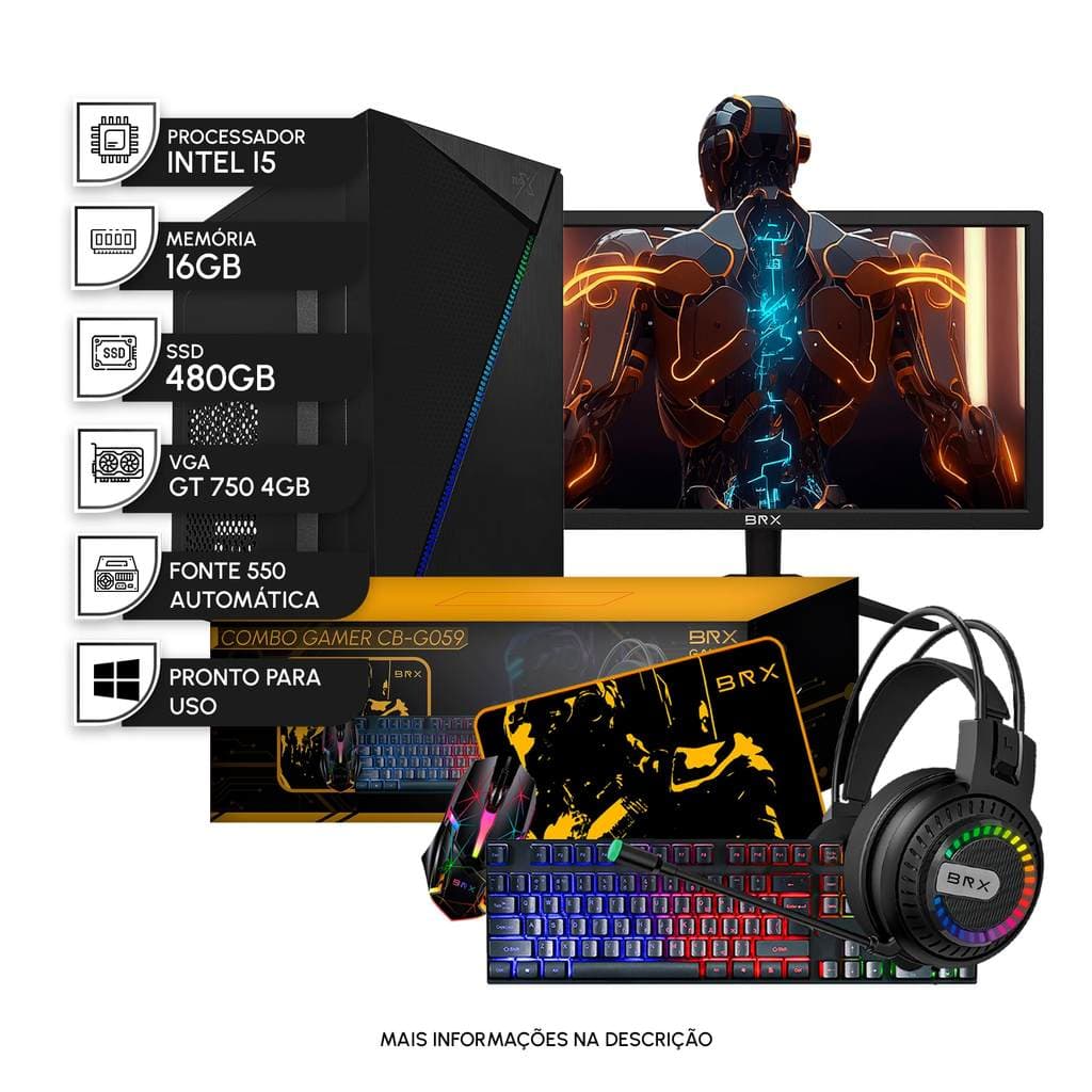 Pc Gamer Brx Core I5 16gb Ram Gt 730 Ssd 480gb + Kit Gamer
