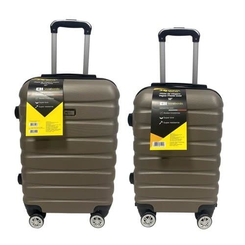 Kit 2 Malas Viagem Rodinhas 18 20 Polipropileno Resistente Leve Cinza Praticidade