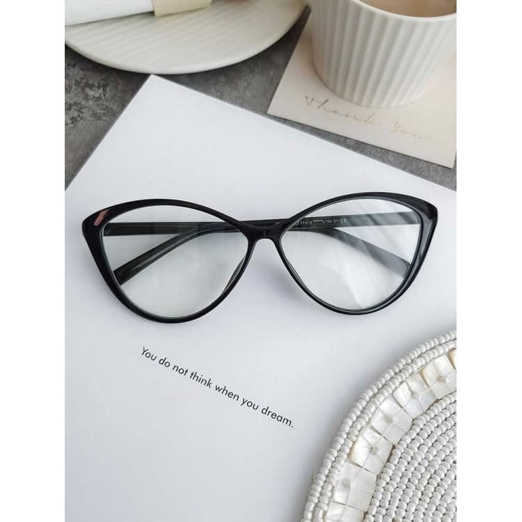 Harajuku Cat Eye Moda Armação Preta Feminina Anti-Azul Luz Simples Óculos Rosto Simples Ferramenta Útil Quadrado Rosto R