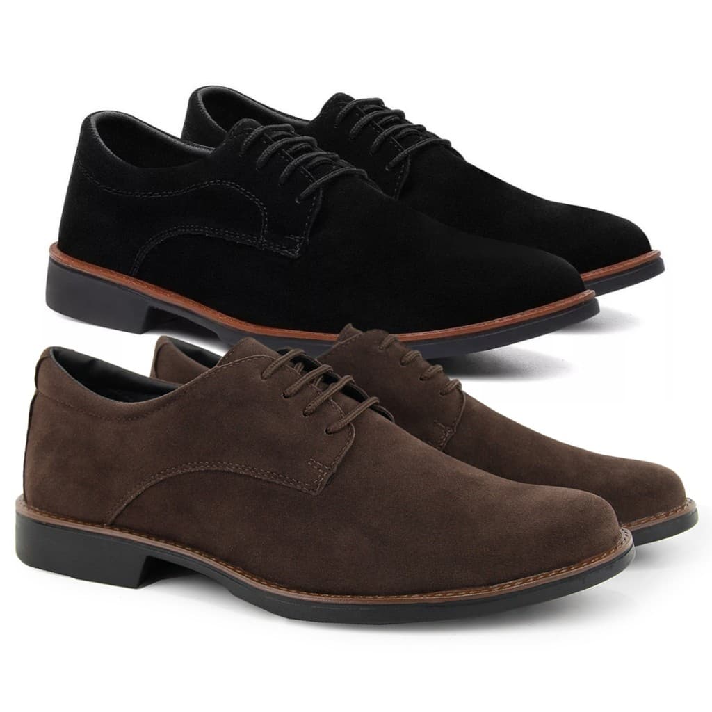 2 Sapatos Oxford Couro Soft Madrid Casual Masculino Camurça