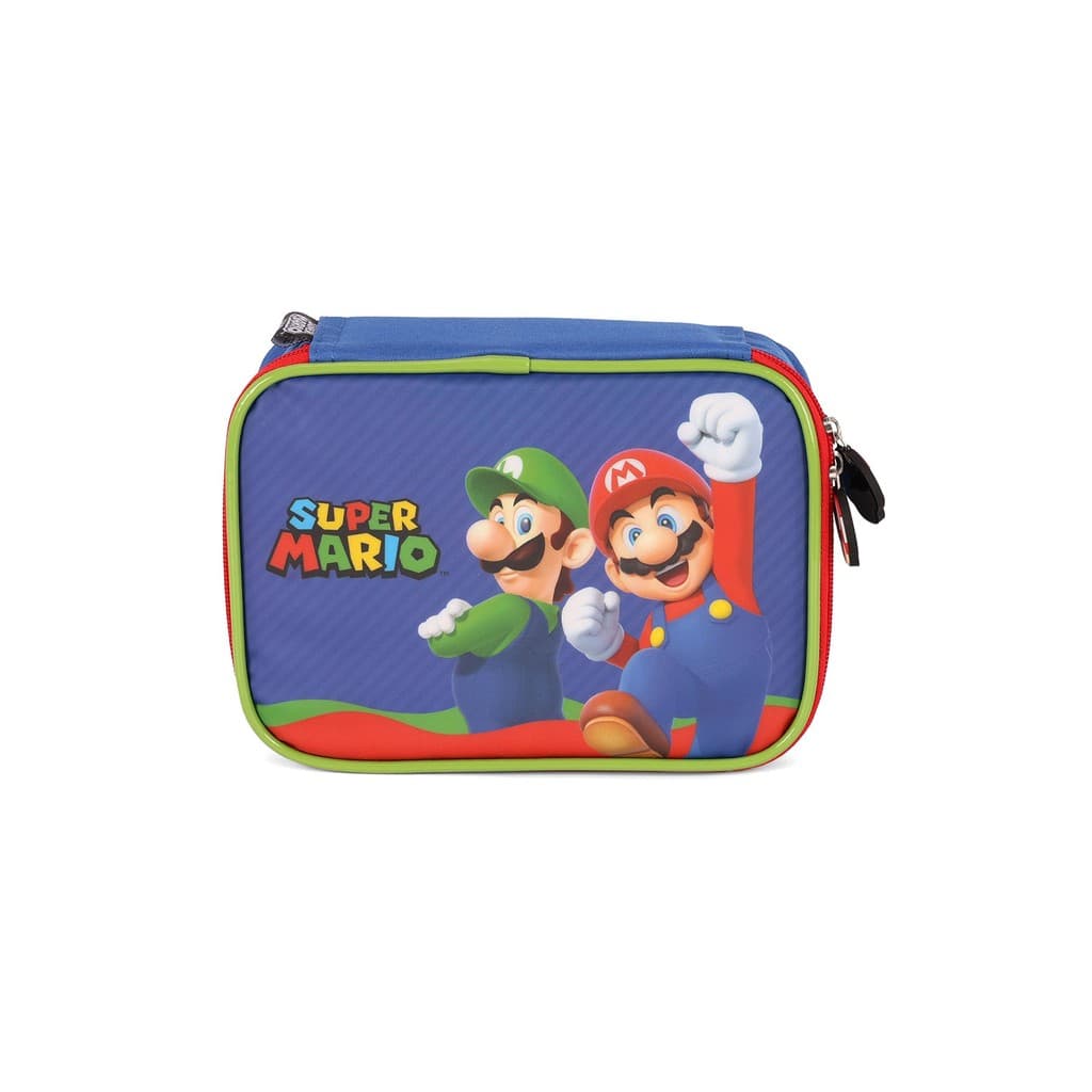 ESTOJO BOX SUPER MARIO BROS AZUL - LUXCEL