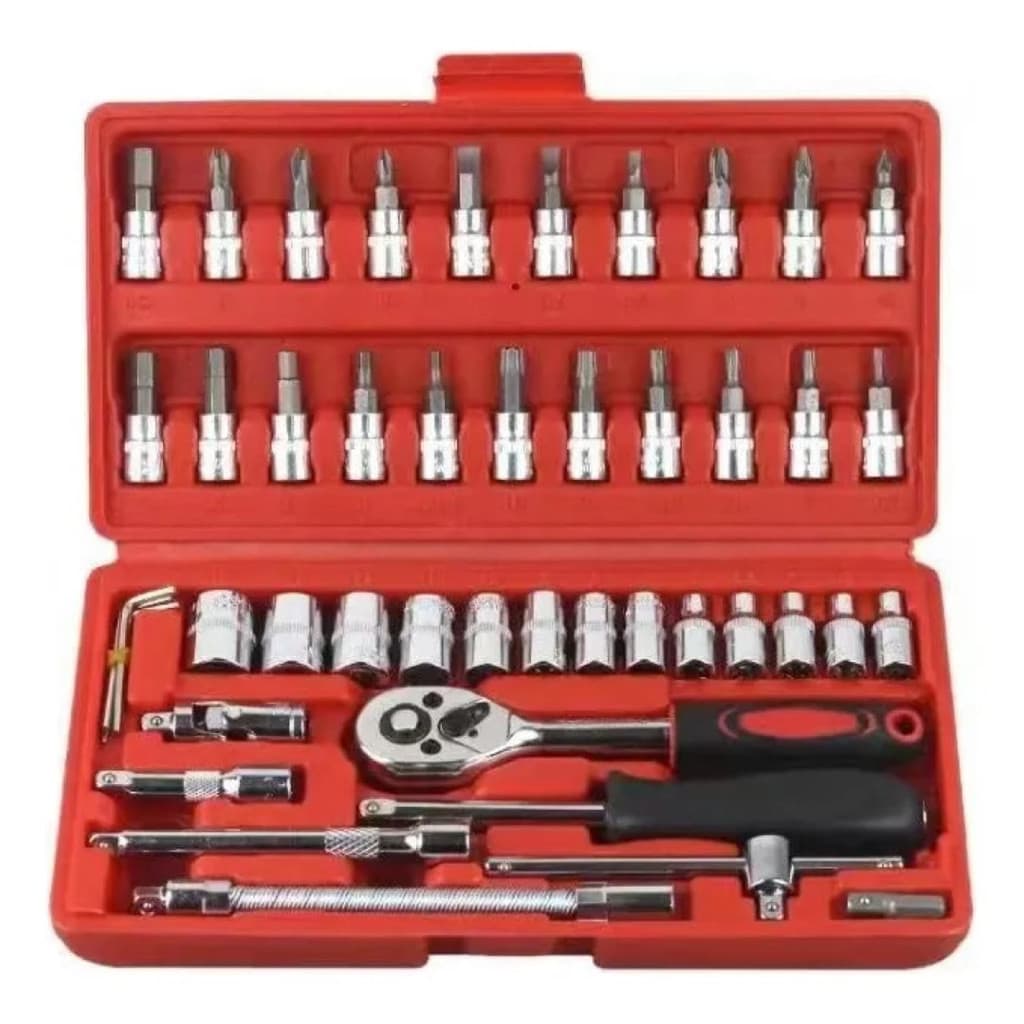 Maleta Estojo Kit Caixa Jogo Ferramentas Completa  46Cpss
