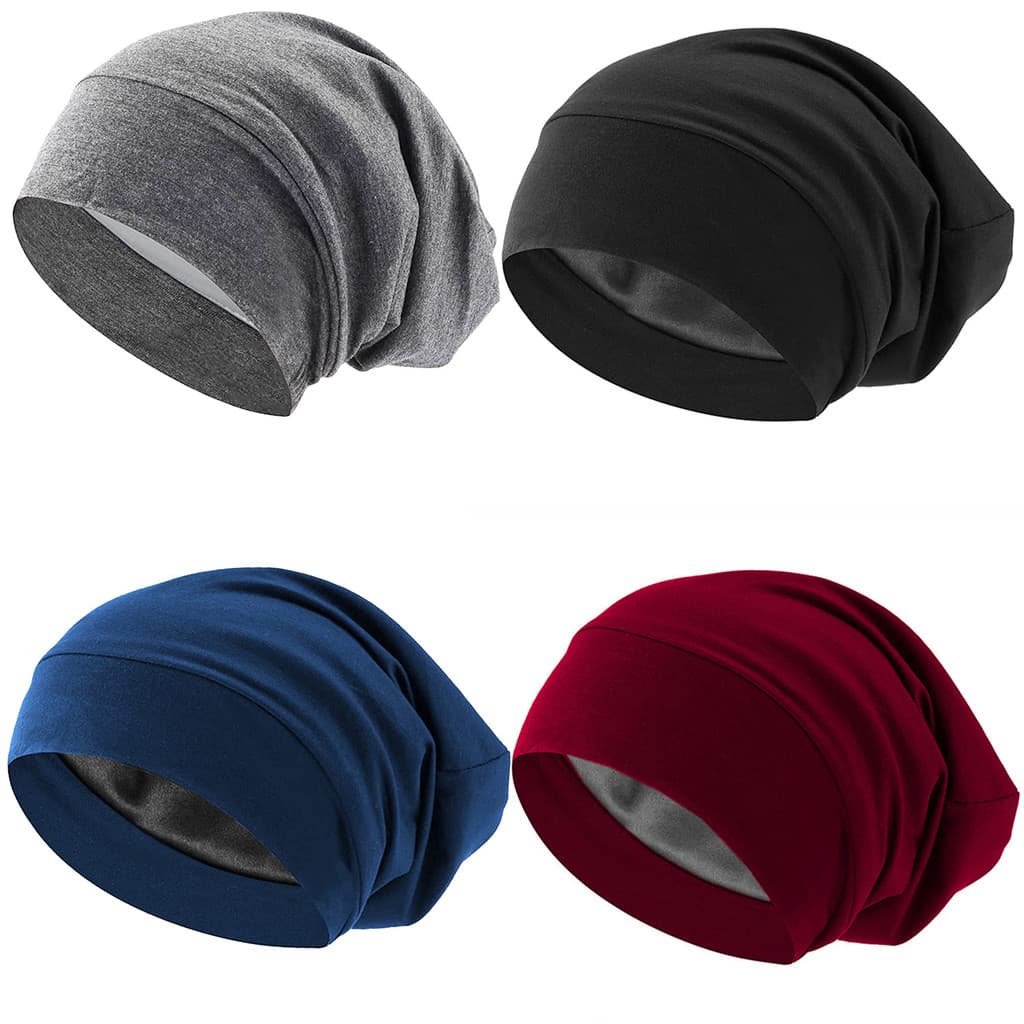 Touca de Cuidado Capilar de Cor Sólida, Touca de Dormir, Interna Forrada de Cetim, Turbante, Touca de Quimioterapi