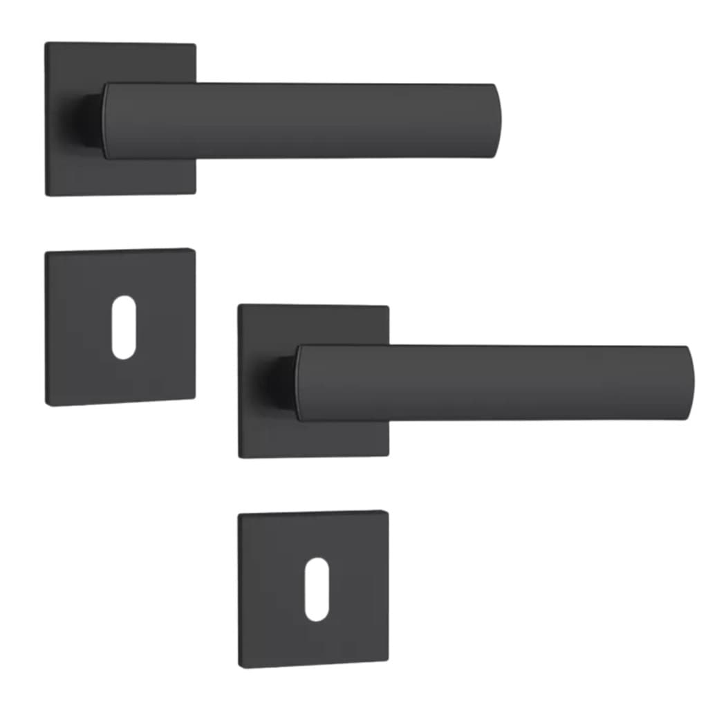 2 Fechadura Interna Quarto Stam 803/35 Máquina 40mm Preto Fosco