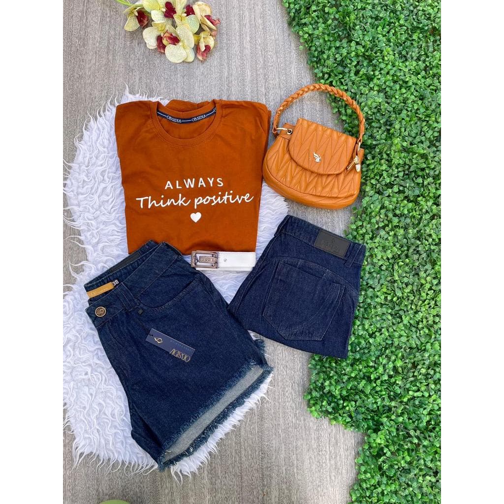 Short Jeans curto com barra desfiada 10504